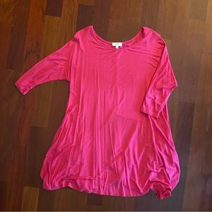 3/4 length pink t-shirt dress